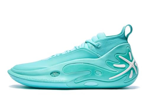 LI-NING Way of Wade 11 Serie White HOT Herren-Basketballschuhe Futter rutschfest Professionelle Stoßdämpfung Sneaker Sportschuhe Cyan EU 49 von LI-NING