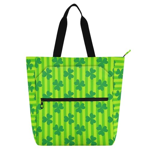 LI ZHI XIN Damen Handtaschen Shopper Tote Bag School Wiederverwendbar Arbeit Alltag Tasche Wasserdicht Oxford Mit ReißVerschluss 3 Pockets Grüne Blätter von LI ZHI XIN