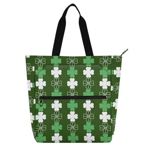 LI ZHI XIN Damen Handtaschen Shopper Tote Bag School Wiederverwendbar Arbeit Alltag Tasche Wasserdicht Oxford Mit ReißVerschluss 3 Pockets Grüne Blumenmuster von LI ZHI XIN