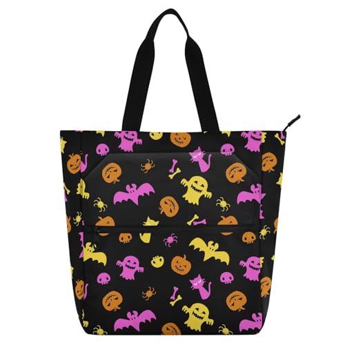 LI ZHI XIN Damen Handtaschen Shopper Tote Bag School Wiederverwendbar Arbeit Alltag Tasche Wasserdicht Oxford Mit ReißVerschluss 3 Pockets Halloween-Kürbis-Katze LI ZHI XIN Damen Handtaschen Shopper Tote Bag School Wiederverwendbar Arbeit Alltag Tasche Wasserdicht Oxford Mit ReißVerschluss 3 Pockets Halloween-Kürbis-Katze von LI ZHI XIN