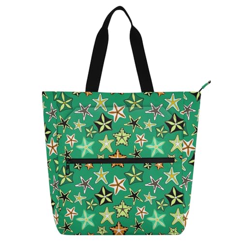 LI ZHI XIN Damen Handtaschen Shopper Tote Bag School Wiederverwendbar Arbeit Alltag Tasche Wasserdicht Oxford Mit ReißVerschluss 3 Pockets Ozean-Stern-Muster LI ZHI XIN Damen Handtaschen Shopper Tote Bag School Wiederverwendbar Arbeit Alltag Tasche Wasserdicht Oxford Mit ReißVerschluss 3 Pockets Ozean-Stern-Muster von LI ZHI XIN