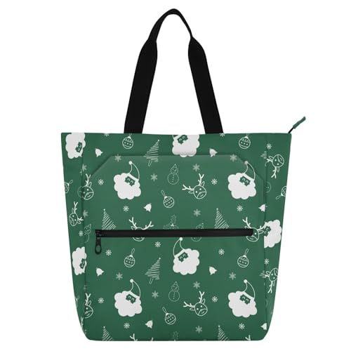 LI ZHI XIN Damen Handtaschen Shopper Tote Bag School Wiederverwendbar Arbeit Alltag Tasche Wasserdicht Oxford Mit ReißVerschluss 3 Pockets Weihnachtsmann Milu Hirsch LI ZHI XIN Damen Handtaschen Shopper Tote Bag School Wiederverwendbar Arbeit Alltag Tasche Wasserdicht Oxford Mit ReißVerschluss 3 Pockets Weihnachtsmann Milu Hirsch von LI ZHI XIN