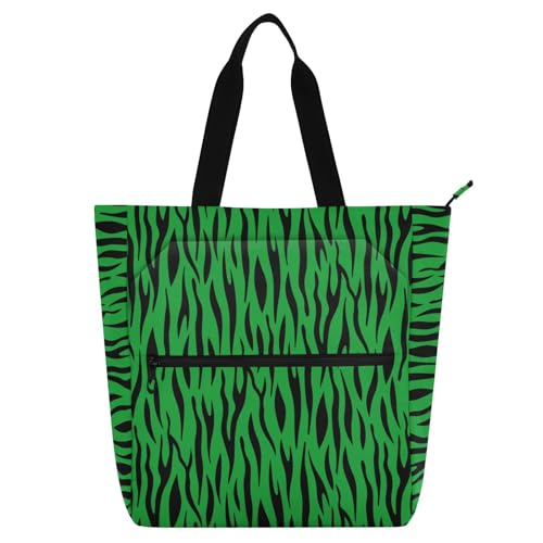 LI ZHI XIN Damen Handtaschen Shopper Tote Bag School Wiederverwendbar Arbeit Alltag Tasche Wasserdicht Oxford Mit ReißVerschluss 3 Pockets Zebrastreifen Muster von LI ZHI XIN