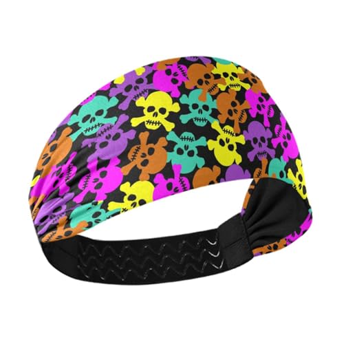LI ZHI XIN Haarbänder FüR Damen MäDchen, 9.5cm Breites Headband Elastische Kopfband Rutschfeste Schnelltrocknend Haarband Weiblich, FüR Tennis, Laufen, Yoga, Fitness Skelettmuster LI ZHI XIN Haarbänder FüR Damen MäDchen, 9.5cm Breites Headband Elastische Kopfband Rutschfeste Schnelltrocknend Haarband Weiblich, FüR Tennis, Laufen, Yoga, Fitness Skelettmuster von LI ZHI XIN