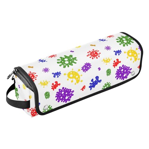 LI ZHI XIN Haartrockner Glätteisen Locken Aufbewahrungstasche mit hitzebeständiger Matte Haarwerkzeuge Reisetasche 2 in 1 Hair Tools Organizer Friseurtaschen Bakterielle Virus Cartoon-Muster von LI ZHI XIN