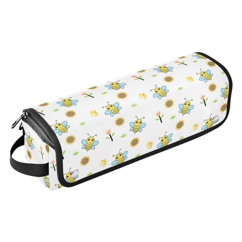 LI ZHI XIN Haartrockner Glätteisen Locken Aufbewahrungstasche mit hitzebeständiger Matte Haarwerkzeuge Reisetasche 2 in 1 Hair Tools Organizer Friseurtaschen Biene Blume Cartoon-Muster von LI ZHI XIN