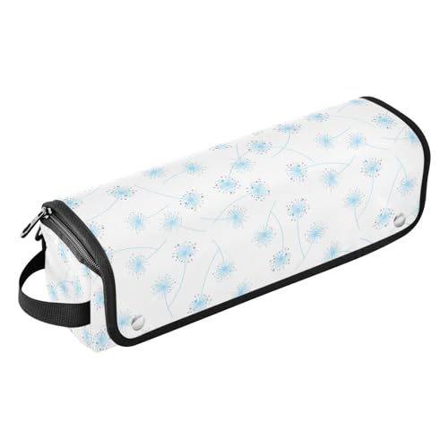 LI ZHI XIN Haartrockner Glätteisen Locken Aufbewahrungstasche mit hitzebeständiger Matte Haarwerkzeuge Reisetasche 2 in 1 Hair Tools Organizer Friseurtaschen Blaue Blume Muster von LI ZHI XIN