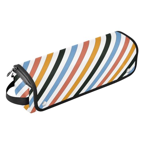 LI ZHI XIN Haartrockner Glätteisen Locken Aufbewahrungstasche mit hitzebeständiger Matte Haarwerkzeuge Reisetasche 2 in 1 Hair Tools Organizer Friseurtaschen Bunte Diagonale Streifen von LI ZHI XIN