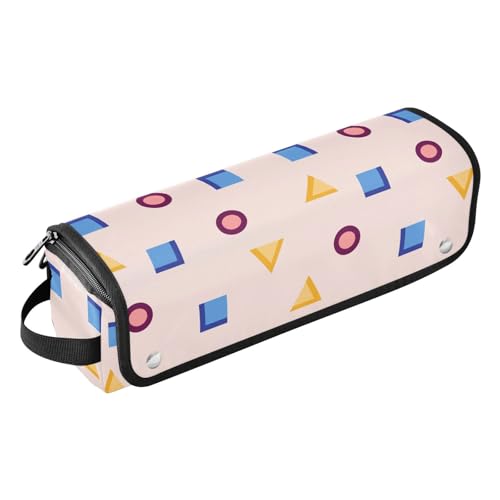 LI ZHI XIN Haartrockner Glätteisen Locken Aufbewahrungstasche mit hitzebeständiger Matte Haarwerkzeuge Reisetasche 2 in 1 Hair Tools Organizer Friseurtaschen Bunte Geometrische Muster von LI ZHI XIN