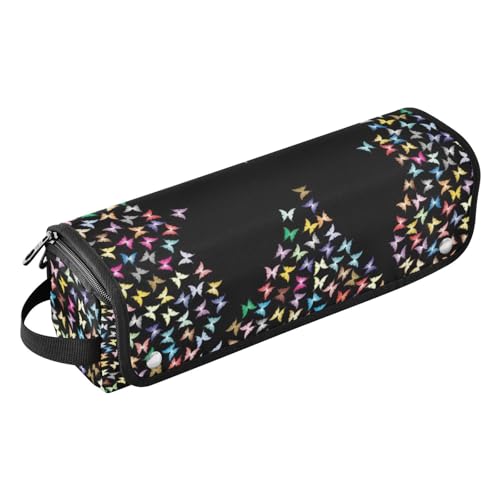 LI ZHI XIN Haartrockner Glätteisen Locken Aufbewahrungstasche mit hitzebeständiger Matte Haarwerkzeuge Reisetasche 2 in 1 Hair Tools Organizer Friseurtaschen Buntes Schmetterlingsmuster von LI ZHI XIN