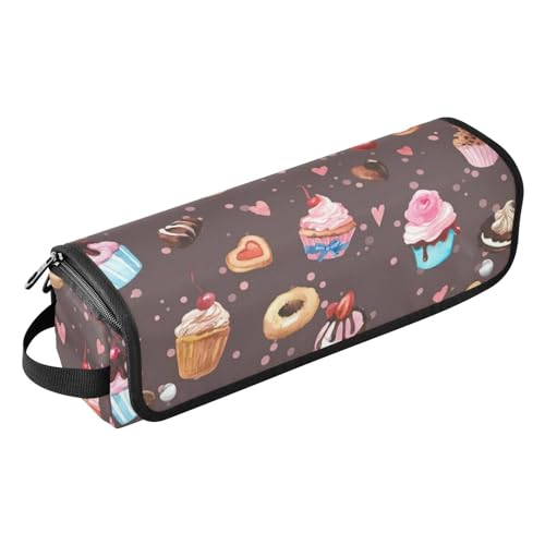 LI ZHI XIN Haartrockner Glätteisen Locken Aufbewahrungstasche mit hitzebeständiger Matte Haarwerkzeuge Reisetasche 2 in 1 Hair Tools Organizer Friseurtaschen Cupcake-Eiscreme-Muster von LI ZHI XIN