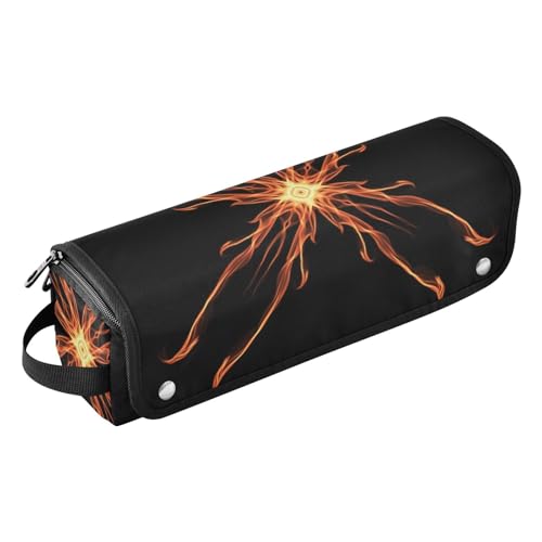 LI ZHI XIN Haartrockner Glätteisen Locken Aufbewahrungstasche mit hitzebeständiger Matte Haarwerkzeuge Reisetasche 2 in 1 Hair Tools Organizer Friseurtaschen Flammen-Muster von LI ZHI XIN