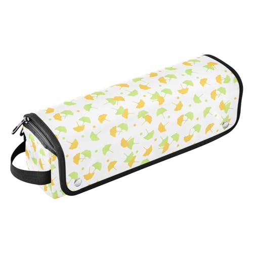 LI ZHI XIN Haartrockner Glätteisen Locken Aufbewahrungstasche mit hitzebeständiger Matte Haarwerkzeuge Reisetasche 2 in 1 Hair Tools Organizer Friseurtaschen Ginkgo-Blatt-Muster von LI ZHI XIN