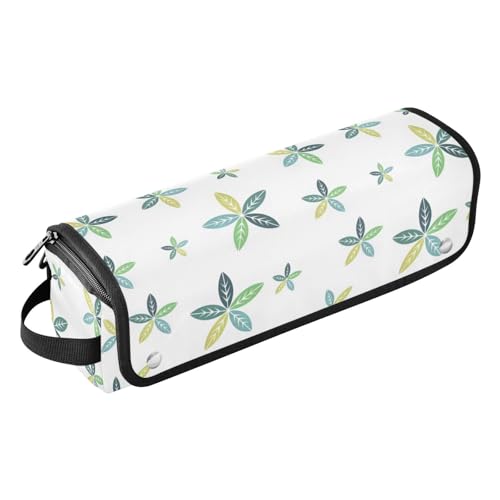 LI ZHI XIN Haartrockner Glätteisen Locken Aufbewahrungstasche mit hitzebeständiger Matte Haarwerkzeuge Reisetasche 2 in 1 Hair Tools Organizer Friseurtaschen Grünes Blatt-Muster von LI ZHI XIN