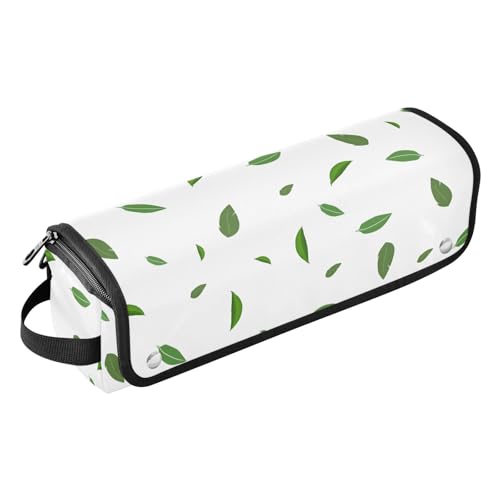 LI ZHI XIN Haartrockner Glätteisen Locken Aufbewahrungstasche mit hitzebeständiger Matte Haarwerkzeuge Reisetasche 2 in 1 Hair Tools Organizer Friseurtaschen Grünes Blatt-Muster von LI ZHI XIN