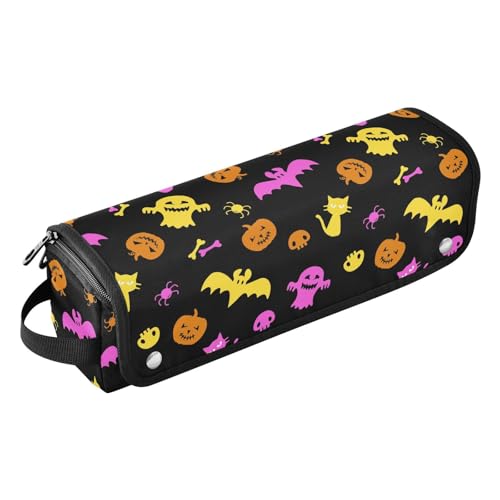 LI ZHI XIN Haartrockner Glätteisen Locken Aufbewahrungstasche mit hitzebeständiger Matte Haarwerkzeuge Reisetasche 2 in 1 Hair Tools Organizer Friseurtaschen Halloween-Kürbis-Katze von LI ZHI XIN