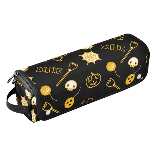 LI ZHI XIN Haartrockner Glätteisen Locken Aufbewahrungstasche mit hitzebeständiger Matte Haarwerkzeuge Reisetasche 2 in 1 Hair Tools Organizer Friseurtaschen Halloween-Kürbis-Spinnspinne von LI ZHI XIN