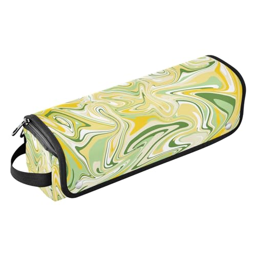 LI ZHI XIN Haartrockner Glätteisen Locken Aufbewahrungstasche mit hitzebeständiger Matte Haarwerkzeuge Reisetasche 2 in 1 Hair Tools Organizer Friseurtaschen Künstlerische Graffiti Goldenes Grün von LI ZHI XIN