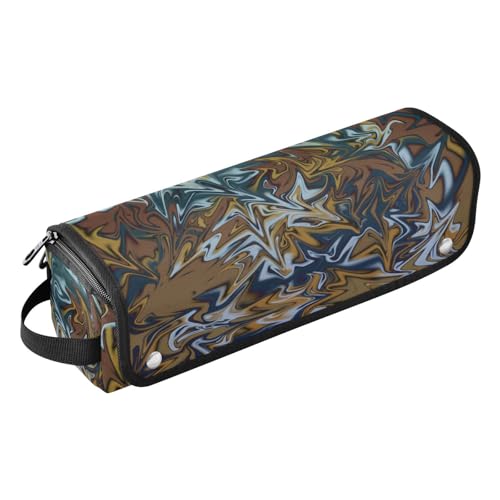 LI ZHI XIN Haartrockner Glätteisen Locken Aufbewahrungstasche mit hitzebeständiger Matte Haarwerkzeuge Reisetasche 2 in 1 Hair Tools Organizer Friseurtaschen Künstlerische Graffiti Schwarz Braun von LI ZHI XIN