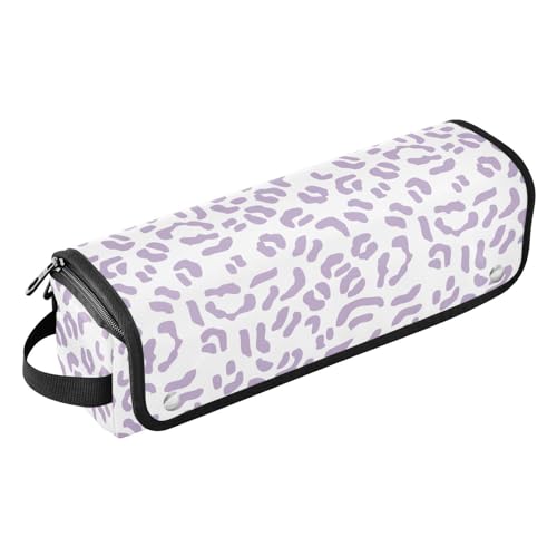 LI ZHI XIN Haartrockner Glätteisen Locken Aufbewahrungstasche mit hitzebeständiger Matte Haarwerkzeuge Reisetasche 2 in 1 Hair Tools Organizer Friseurtaschen Lila Leopardendruck-Muster von LI ZHI XIN