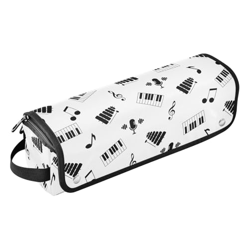 LI ZHI XIN Haartrockner Glätteisen Locken Aufbewahrungstasche mit hitzebeständiger Matte Haarwerkzeuge Reisetasche 2 in 1 Hair Tools Organizer Friseurtaschen Mikrofon Octopath Noten Muster von LI ZHI XIN