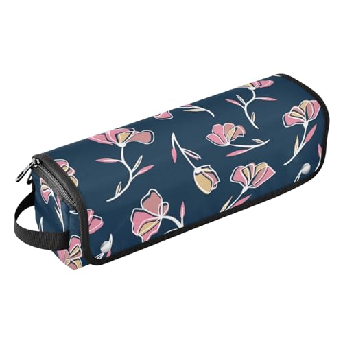 LI ZHI XIN Haartrockner Glätteisen Locken Aufbewahrungstasche mit hitzebeständiger Matte Haarwerkzeuge Reisetasche 2 in 1 Hair Tools Organizer Friseurtaschen Muster Roter Blumen von LI ZHI XIN