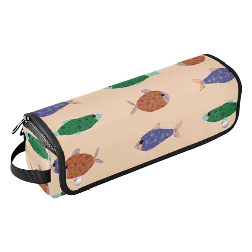 LI ZHI XIN Haartrockner Glätteisen Locken Aufbewahrungstasche mit hitzebeständiger Matte Haarwerkzeuge Reisetasche 2 in 1 Hair Tools Organizer Friseurtaschen Ozean Fisch Cartoon-Muster von LI ZHI XIN