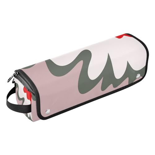 LI ZHI XIN Haartrockner Glätteisen Locken Aufbewahrungstasche mit hitzebeständiger Matte Haarwerkzeuge Reisetasche 2 in 1 Hair Tools Organizer Friseurtaschen Ozeanwellen Geometrische Muster von LI ZHI XIN