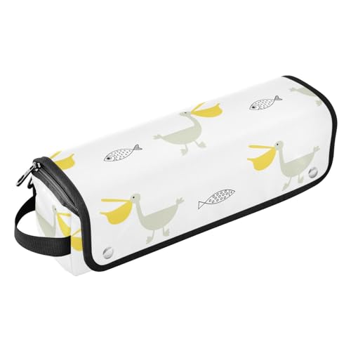 LI ZHI XIN Haartrockner Glätteisen Locken Aufbewahrungstasche mit hitzebeständiger Matte Haarwerkzeuge Reisetasche 2 in 1 Hair Tools Organizer Friseurtaschen Pelikan-Cartoonmuster von LI ZHI XIN