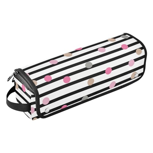 LI ZHI XIN Haartrockner Glätteisen Locken Aufbewahrungstasche mit hitzebeständiger Matte Haarwerkzeuge Reisetasche 2 in 1 Hair Tools Organizer Friseurtaschen Polka Dot Streifen Muster von LI ZHI XIN