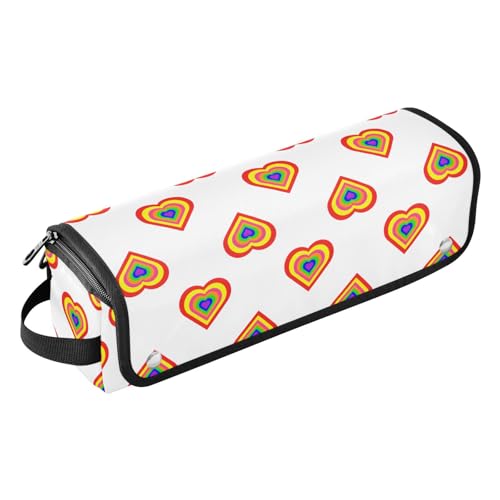 LI ZHI XIN Haartrockner Glätteisen Locken Aufbewahrungstasche mit hitzebeständiger Matte Haarwerkzeuge Reisetasche 2 in 1 Hair Tools Organizer Friseurtaschen Regenbogen-herzförmiges Muster von LI ZHI XIN