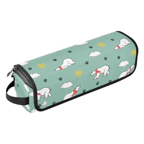 LI ZHI XIN Haartrockner Glätteisen Locken Aufbewahrungstasche mit hitzebeständiger Matte Haarwerkzeuge Reisetasche 2 in 1 Hair Tools Organizer Friseurtaschen Schal Bär Fußabdrücke Sonne von LI ZHI XIN