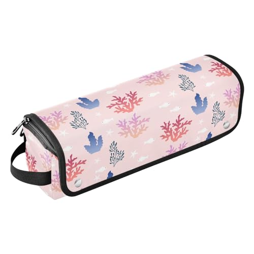 LI ZHI XIN Haartrockner Glätteisen Locken Aufbewahrungstasche mit hitzebeständiger Matte Haarwerkzeuge Reisetasche 2 in 1 Hair Tools Organizer Friseurtaschen Seetang Korallenmuster von LI ZHI XIN