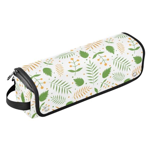 LI ZHI XIN Haartrockner Glätteisen Locken Aufbewahrungstasche mit hitzebeständiger Matte Haarwerkzeuge Reisetasche 2 in 1 Hair Tools Organizer Friseurtaschen Tropische PflanzenbläTter von LI ZHI XIN