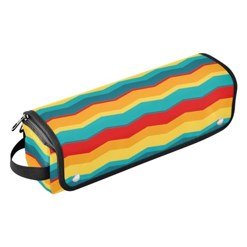 LI ZHI XIN Haartrockner Glätteisen Locken Aufbewahrungstasche mit hitzebeständiger Matte Haarwerkzeuge Reisetasche 2 in 1 Hair Tools Organizer Friseurtaschen Vintage Ripple Muster von LI ZHI XIN