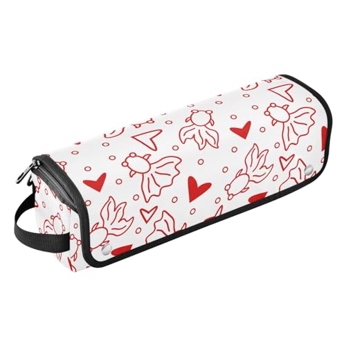 LI ZHI XIN Haartrockner Glätteisen Locken Aufbewahrungstasche mit hitzebeständiger Matte Haarwerkzeuge Reisetasche 2 in 1 Hair Tools Organizer Friseurtaschen Zärtliches Goldfisch-Muster von LI ZHI XIN