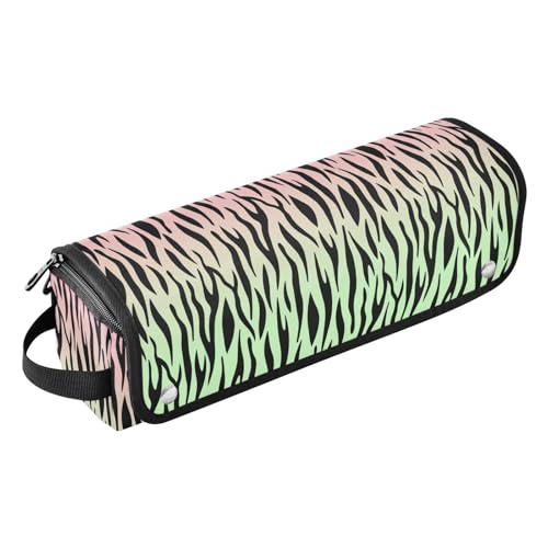 LI ZHI XIN Haartrockner Glätteisen Locken Aufbewahrungstasche mit hitzebeständiger Matte Haarwerkzeuge Reisetasche 2 in 1 Hair Tools Organizer Friseurtaschen Zebra-Streifen-Muster von LI ZHI XIN