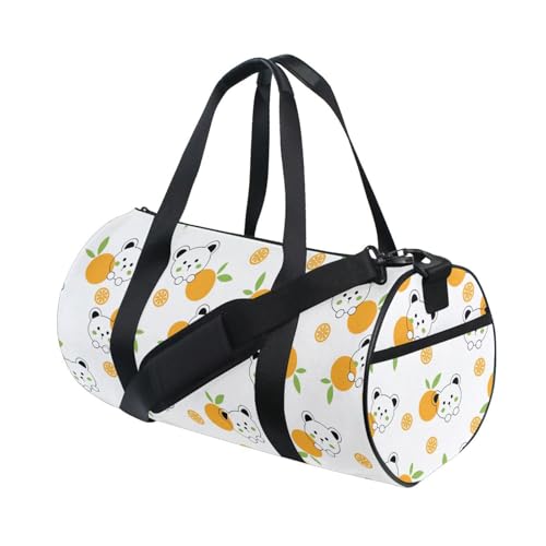 LI ZHI XIN Large Duffelbag Reisetasche Eimerform Handtasche/Schulter for Unisex Damen Herren Gym Reisen Schwimmen Bär-Orange-Muster von LI ZHI XIN