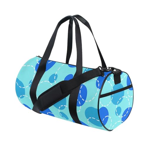 LI ZHI XIN Large Duffelbag Reisetasche Eimerform Handtasche/Schulter for Unisex Damen Herren Gym Reisen Schwimmen Blaues Polka Dot Muster von LI ZHI XIN