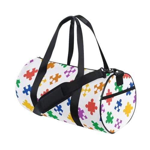 LI ZHI XIN Large Duffelbag Reisetasche Eimerform Handtasche/Schulter for Unisex Damen Herren Gym Reisen Schwimmen Buntes Puzzle-Muster von LI ZHI XIN