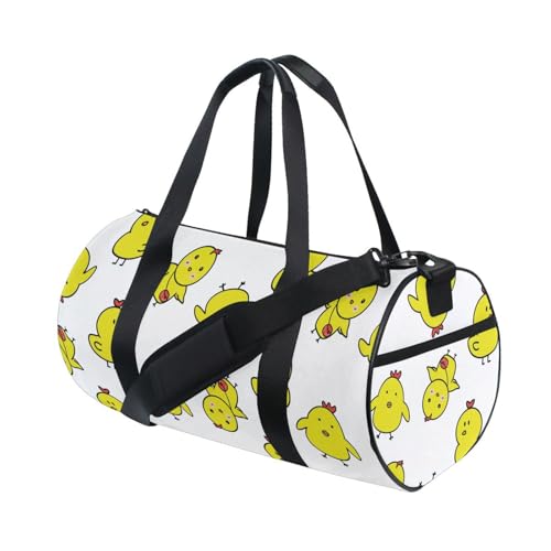 LI ZHI XIN Large Duffelbag Reisetasche Eimerform Handtasche/Schulter for Unisex Damen Herren Gym Reisen Schwimmen Cartoon-Huhn-Muster von LI ZHI XIN