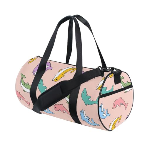 LI ZHI XIN Large Duffelbag Reisetasche Eimerform Handtasche/Schulter for Unisex Damen Herren Gym Reisen Schwimmen Delfin-Tiermuster von LI ZHI XIN