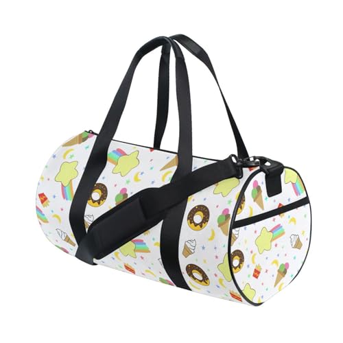 LI ZHI XIN Large Duffelbag Reisetasche Eimerform Handtasche/Schulter for Unisex Damen Herren Gym Reisen Schwimmen Doughnut-Eiscreme-Muster von LI ZHI XIN