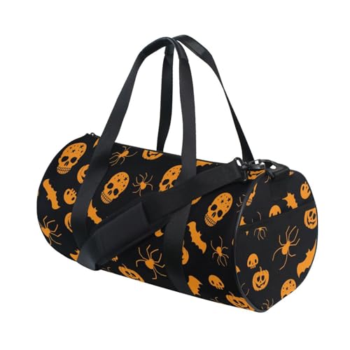 LI ZHI XIN Large Duffelbag Reisetasche Eimerform Handtasche/Schulter for Unisex Damen Herren Gym Reisen Schwimmen Halloween-Kürbis Fledermaus von LI ZHI XIN