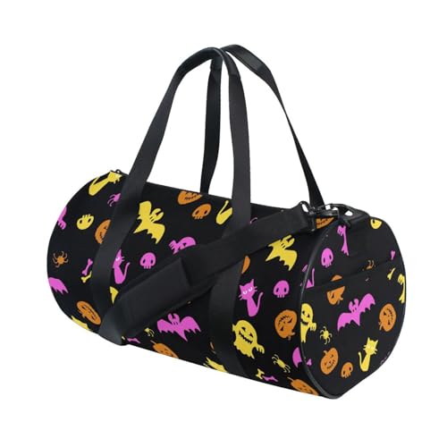 LI ZHI XIN Large Duffelbag Reisetasche Eimerform Handtasche/Schulter for Unisex Damen Herren Gym Reisen Schwimmen Halloween-Kürbis-Katze von LI ZHI XIN