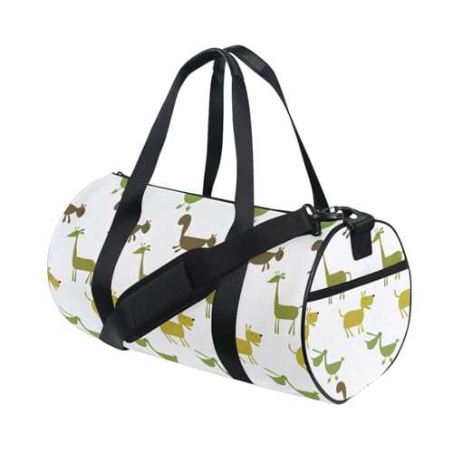 LI ZHI XIN Large Duffelbag Reisetasche Eimerform Handtasche/Schulter for Unisex Damen Herren Gym Reisen Schwimmen Hund-Eichhörnchen-Muster von LI ZHI XIN