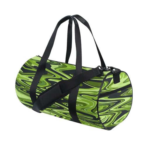 LI ZHI XIN Large Duffelbag Reisetasche Eimerform Handtasche/Schulter for Unisex Damen Herren Gym Reisen Schwimmen Kunstvolle Graffiti-Muster Schwarz Grün von LI ZHI XIN