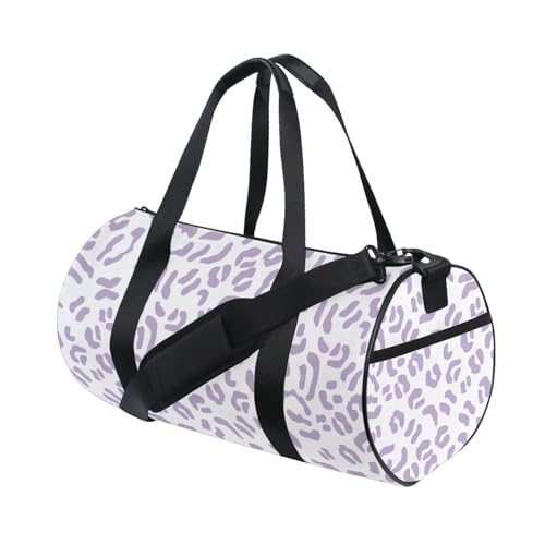 LI ZHI XIN Large Duffelbag Reisetasche Eimerform Handtasche/Schulter for Unisex Damen Herren Gym Reisen Schwimmen Lila Leopardendruck-Muster von LI ZHI XIN