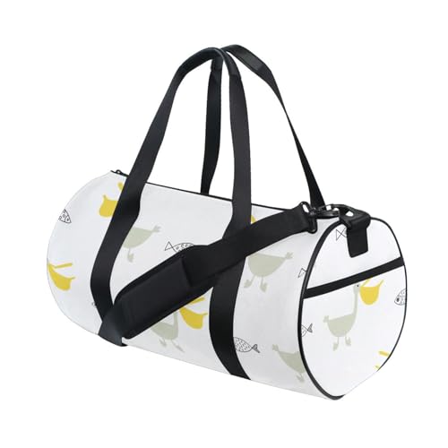 LI ZHI XIN Large Duffelbag Reisetasche Eimerform Handtasche/Schulter for Unisex Damen Herren Gym Reisen Schwimmen Pelikan-Cartoonmuster von LI ZHI XIN