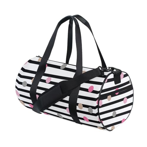 LI ZHI XIN Large Duffelbag Reisetasche Eimerform Handtasche/Schulter for Unisex Damen Herren Gym Reisen Schwimmen Polka Dot Streifen Muster von LI ZHI XIN